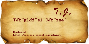 Téglási József névjegykártya